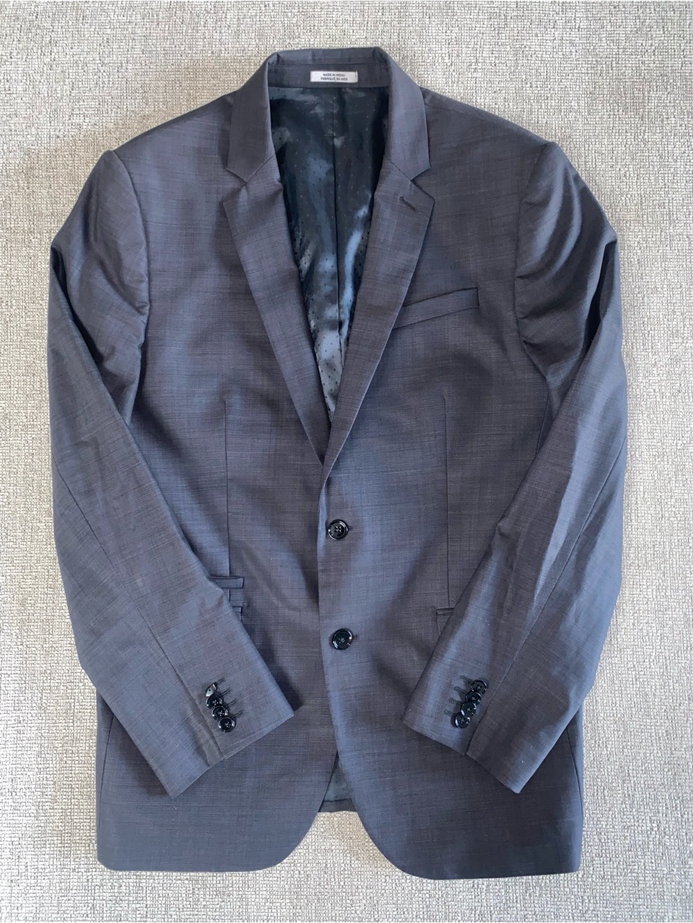 Express Men's Dark Charcoal Gray Two-Button Suit Jacket